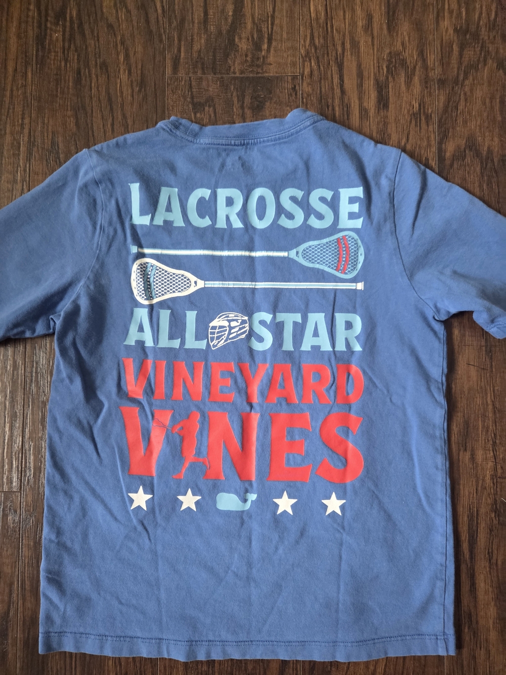 Vineyard Vines Kids 'Lacrosse All Star' Graphic Tee - Blue/Red
